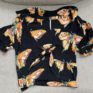 Free People butterfly tee